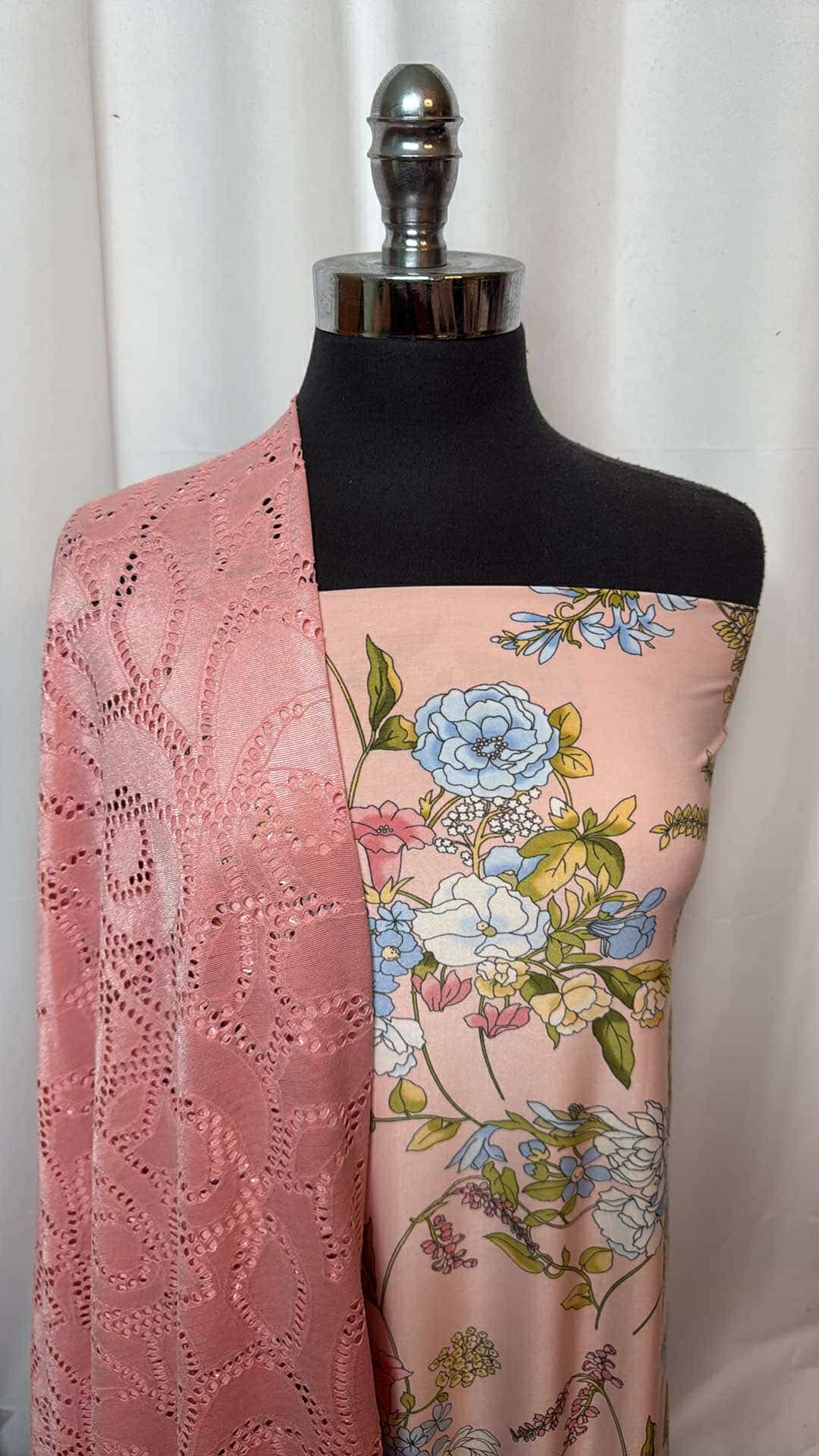 BLUSH FLORAL/"LACE" BUNDLE : 2YD Blush Floral ITY & 2YD P/S "Lace" : A26947