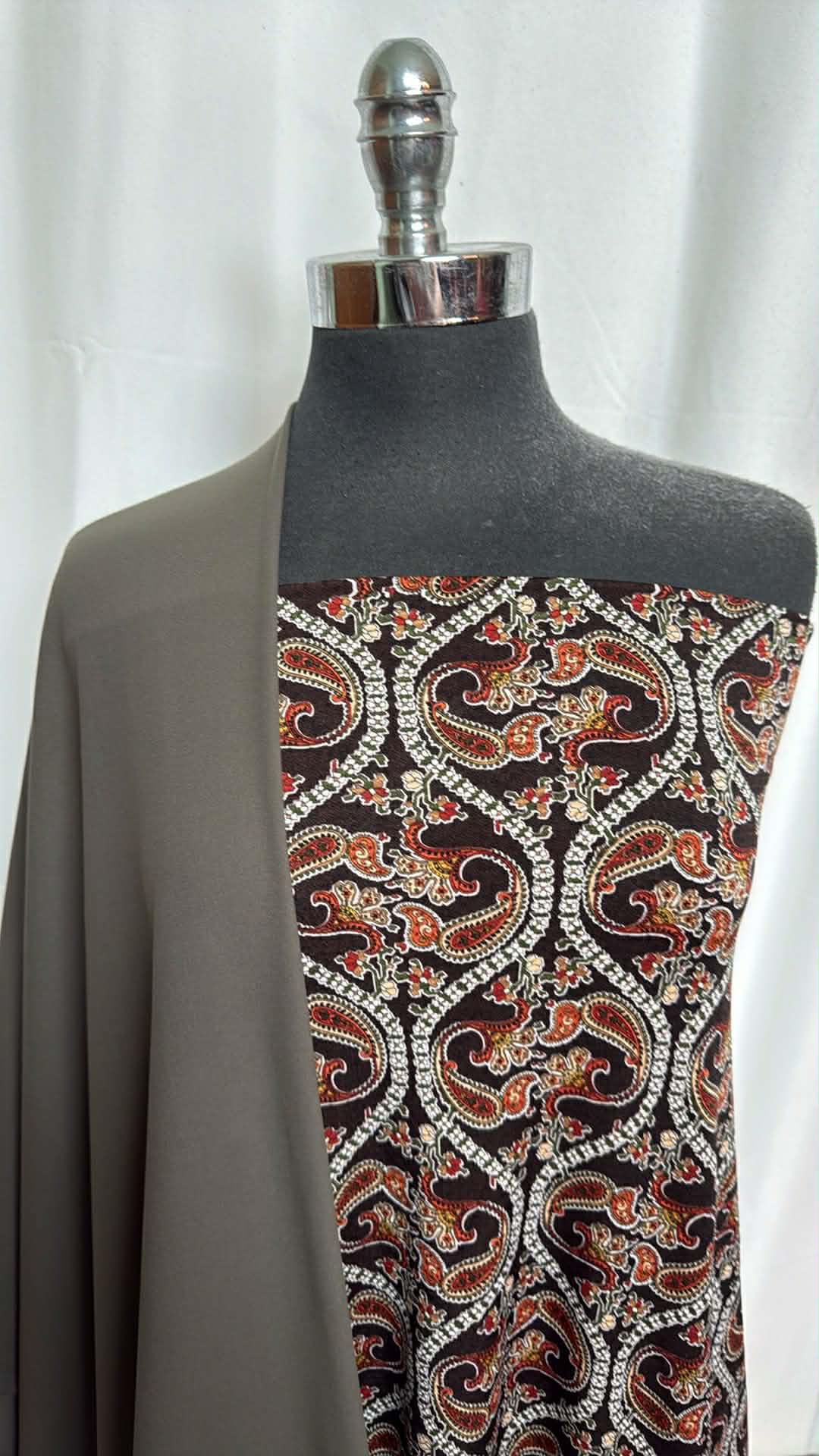 OLIVE/PAISLEY BUNDLE : 2.5YD Paisley ITY & 1.5YD Olive Brushed Wicking Interlock : A29655