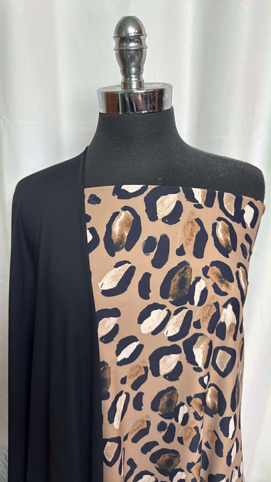 BLACK/CAT BUNDLE : 2YD Leopard Heavy PF & 1YD Black Yoga PF : A29399