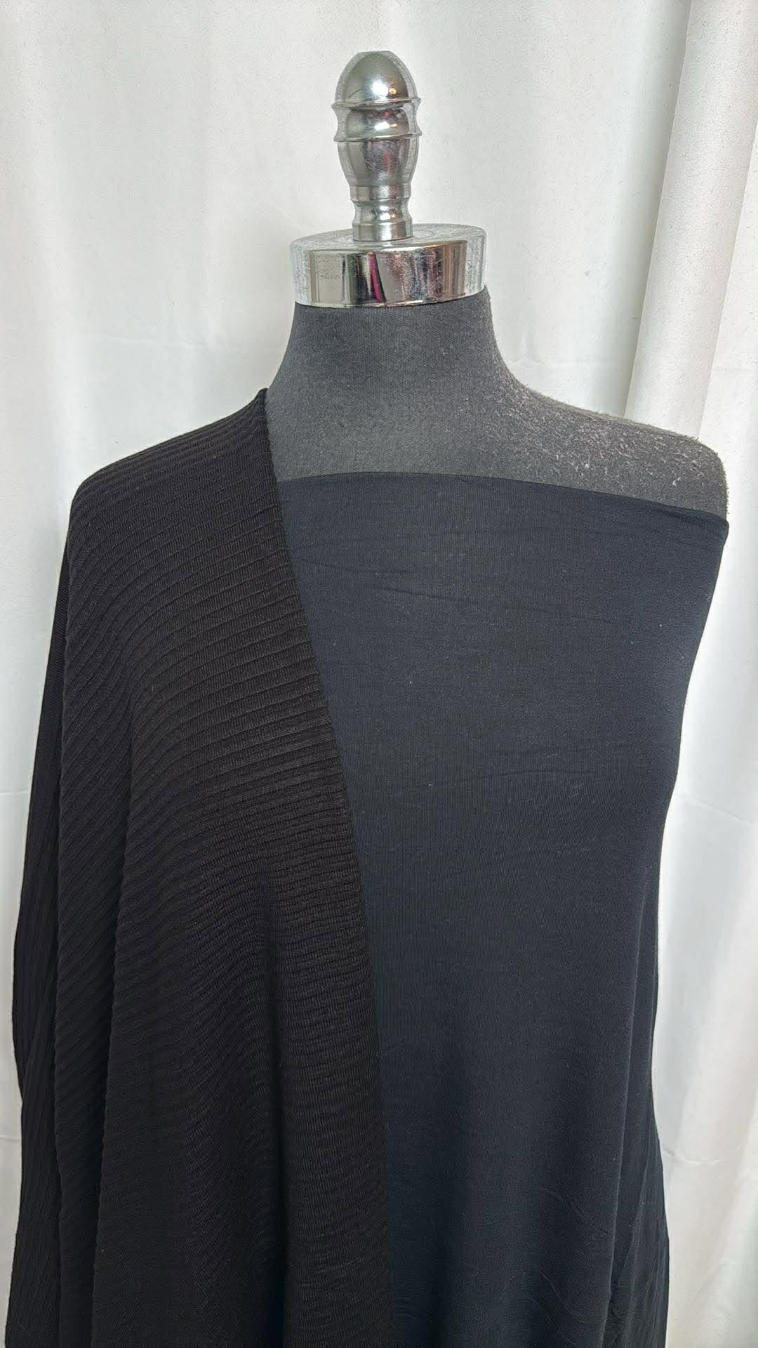 BLACK HORIZONTAL RIB BUNDLE : 2YD Black Modal & 2YD Black Horizontal Rib SK : A30541