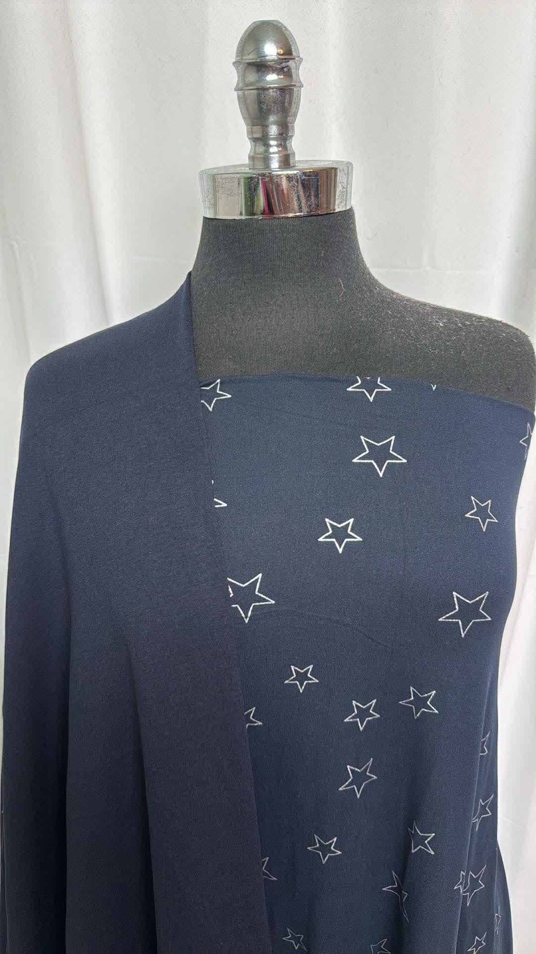 NAVY FOIL STAR BUNDLE : 2YD Navy Foil Star DBP & 2YD Navy Bamboo C/S FT : A30157