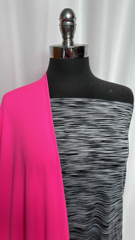 PINK/SPACE DYE BUNDLE : 2YD Printed Space Dye Yoga PF & 2YD Pink Yoga PF : A29222