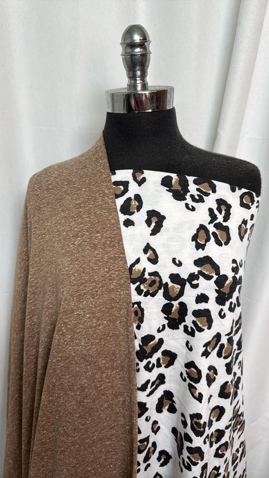 LEOPARD/TRIBLEND BUNDLE : 3YD Brown Triblend Jersey & 1+YD Leopard PRS FT : A30595