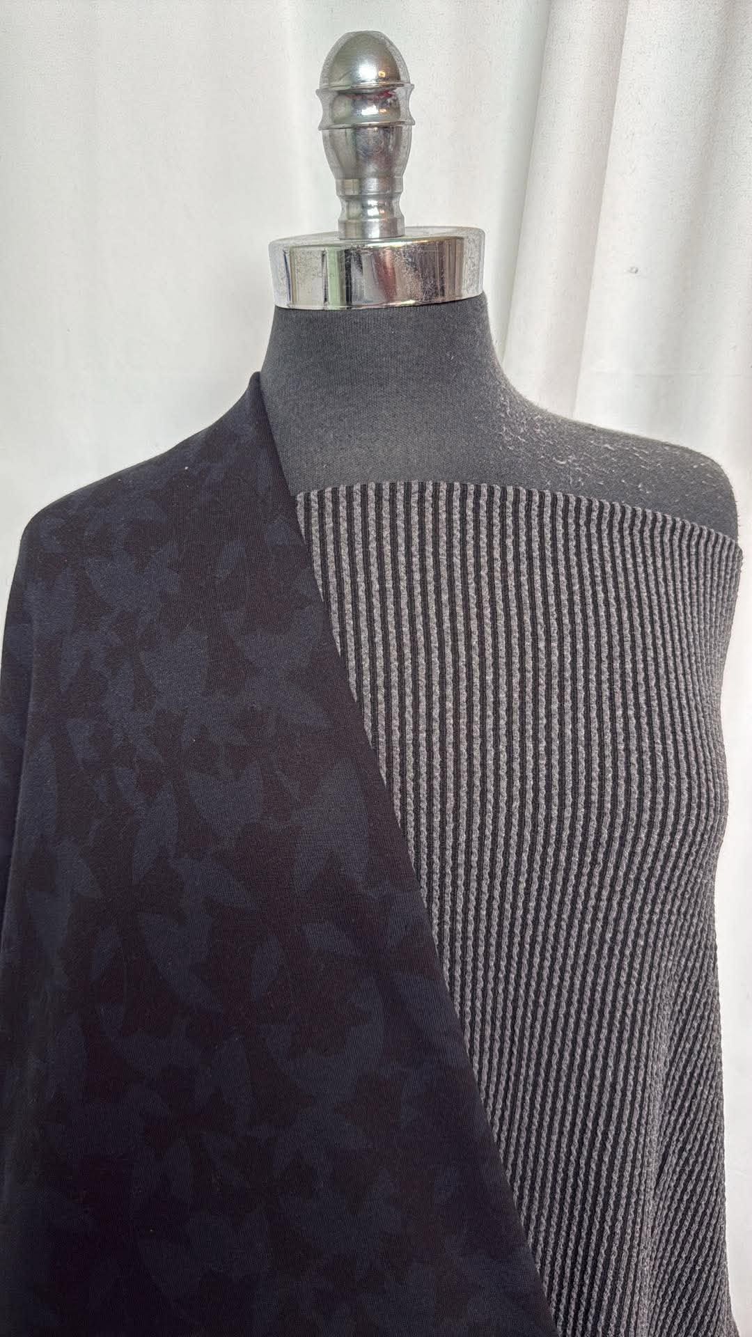 CROSSES/RIB KNIT BUNDLE : 2YD Crosses Heavy Cotton FT & 3YD Urban Rib : A31003