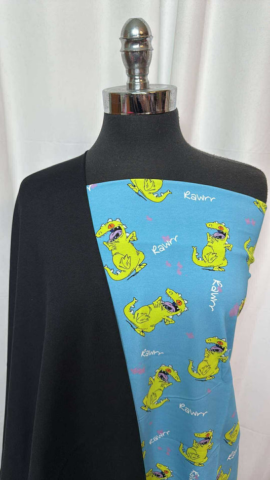 2-TONE BLACK/DINO BUNDLE : 1YD Dino C/S & 2YD Black 2-Tone Peached PF : A27439