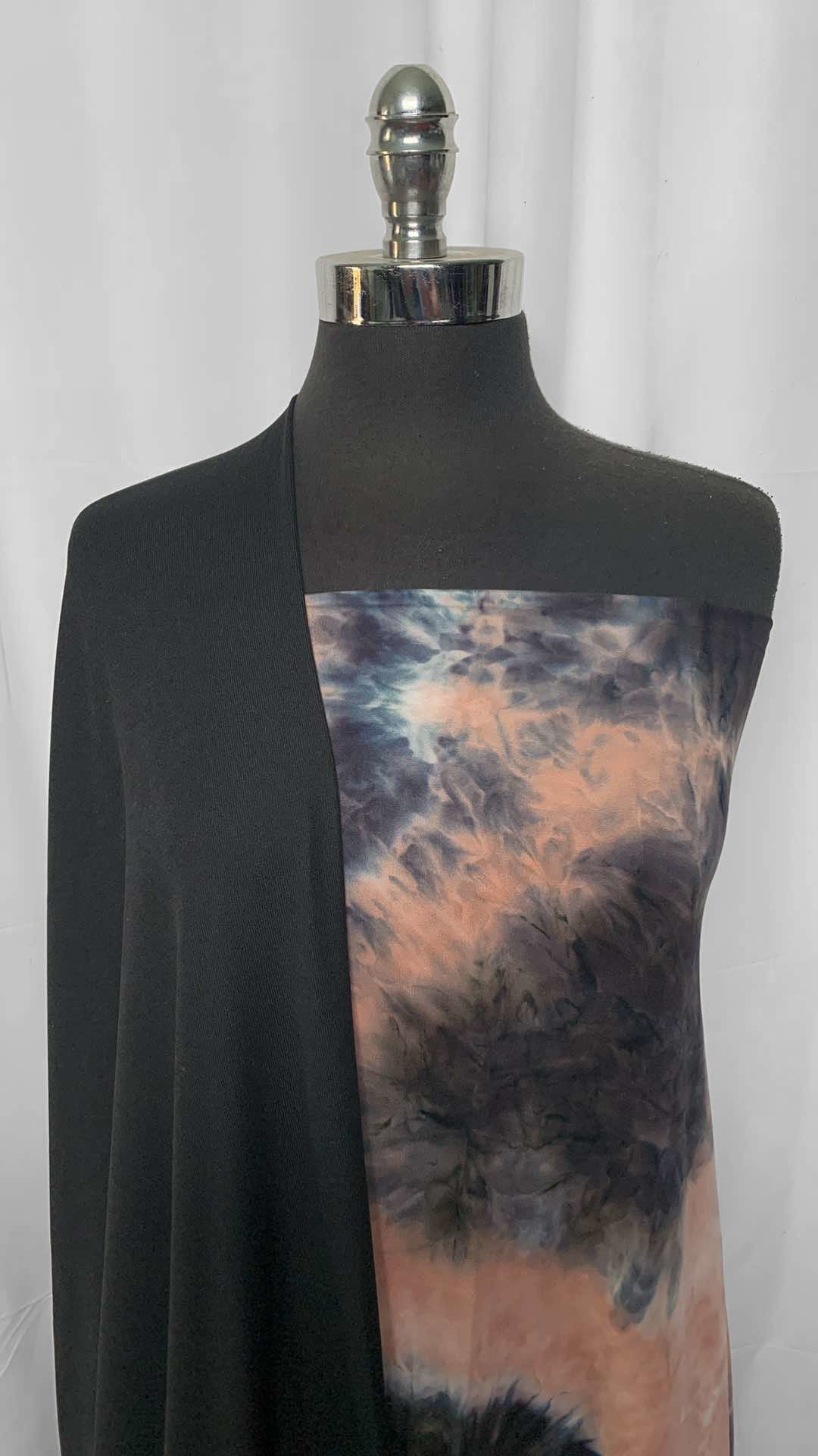BLACK/TIE DYE BUNDLE : 3YD Tie Dye DBP & 2YD Black Ribbed PF : A25817