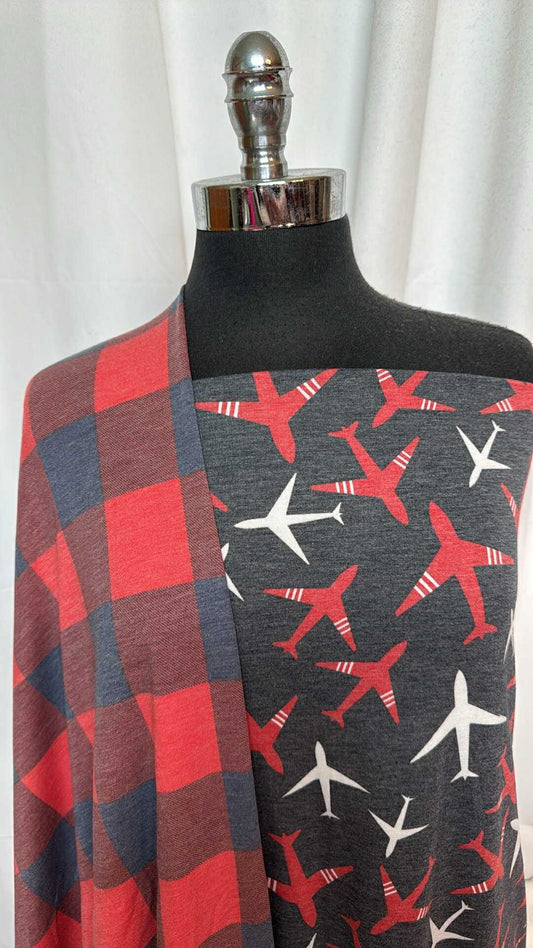 PLAID/PLANES BUNDLE : 2YD Planes PRS FT & 2YD Plaid PRS FT : A28861