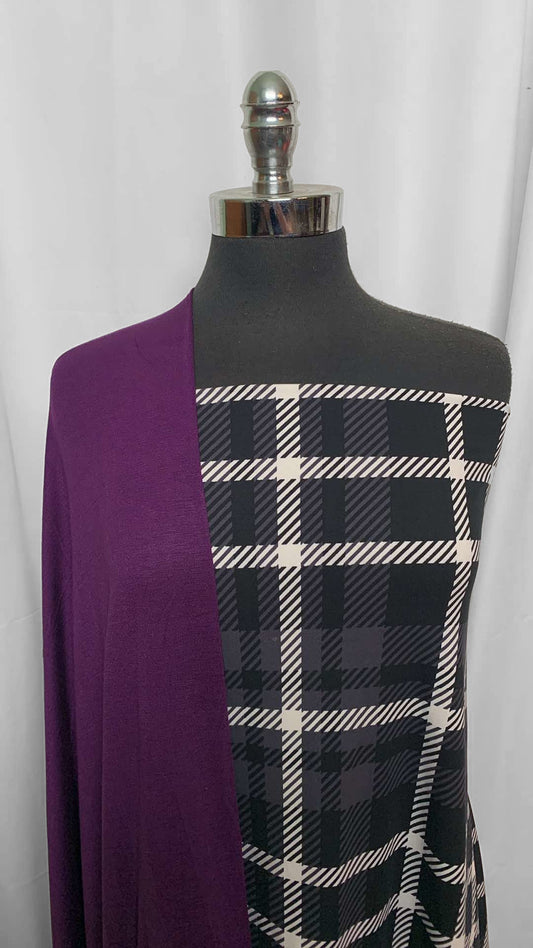 PLUM/PLAID BUNDLE : 2YD Plaid DBP & 2YD Plum R/S : A26005