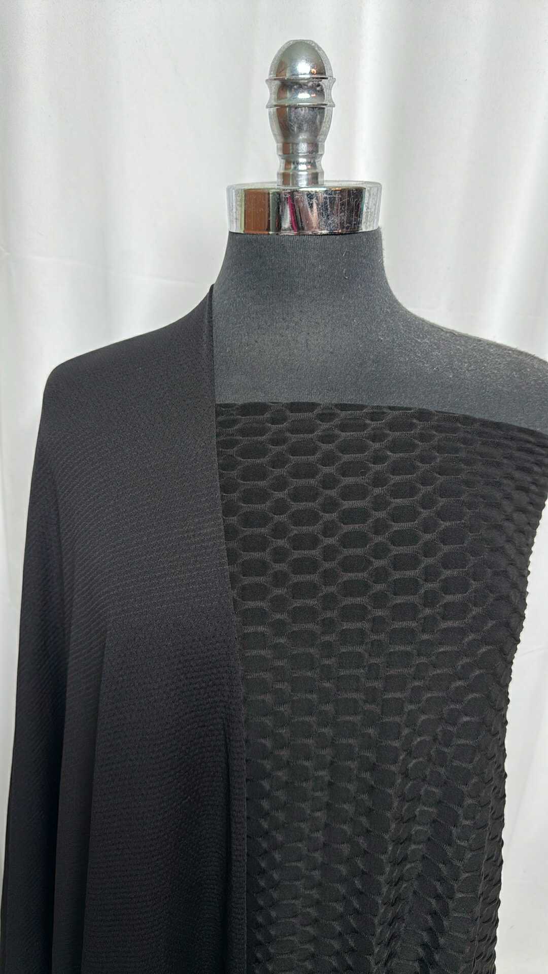 BLACK HONEYCOMB/MESH BUNDLE : 1.5YD Black Honeycomb PF & 2YD Black PF Mesh : A29162