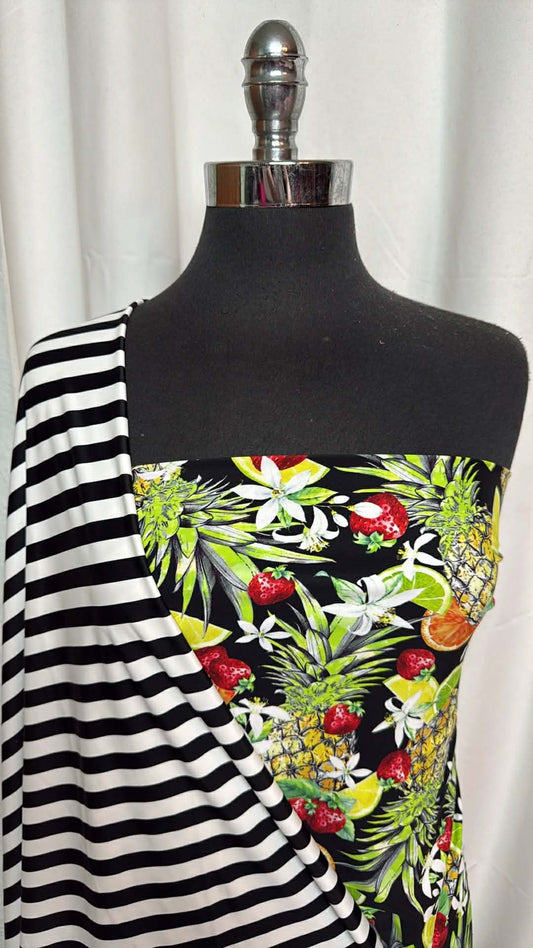 FRUIT/STRIPE BUNDLE : 2YD Fruit N/S Swim & 1YD Stripe N/S Swim : A29564