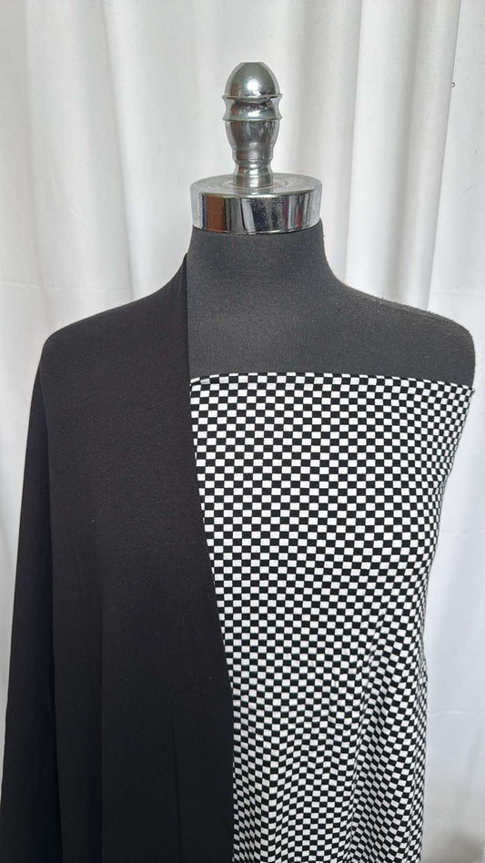 BLACK/CHECK BUNDLE : 1.5YD Check C/S & 2YD Black C/S : A26173