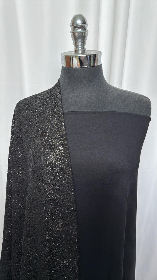 BLACK FOIL EMBOSSED BUNDLE : 2YD Black P/S DK Embossed w/Foil & 2YD Black Heavy PF : A27042