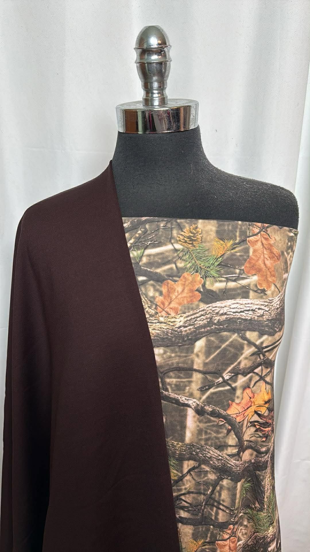 BROWN/TREE CAMO BUNDLE : 3YD Tree Camo DBP (Flaw-Read Descr.) & 2YD Brown Japanese Ponte : A30103