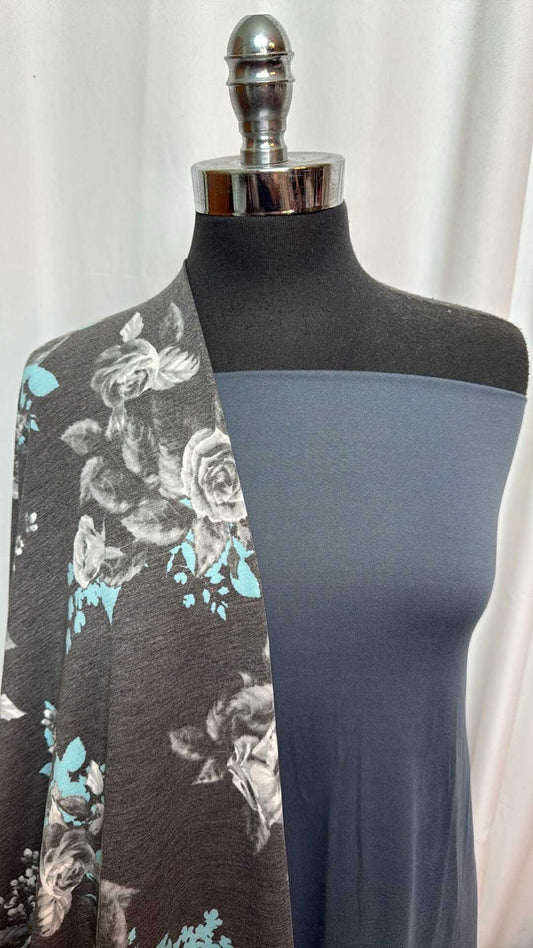 SLATE/CHARCOAL FLORAL BUNDLE : 2YD Slate DBP & 2YD Charcoal Floral PRS FT : A27994