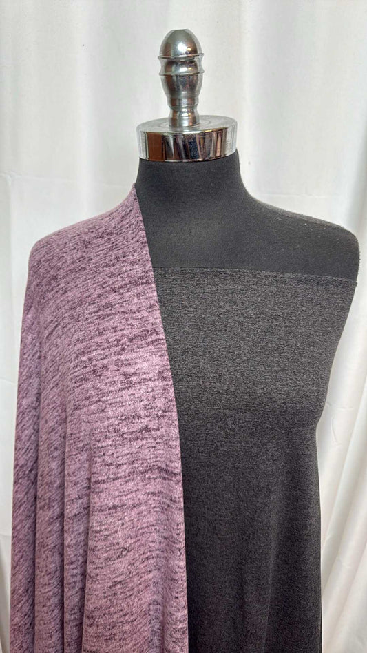 PURPLE/CHARCOAL BUNDLE : 2YD Purple Brushed Hacci SK & 2YD Charcoal 2-Tone DBP : A27940