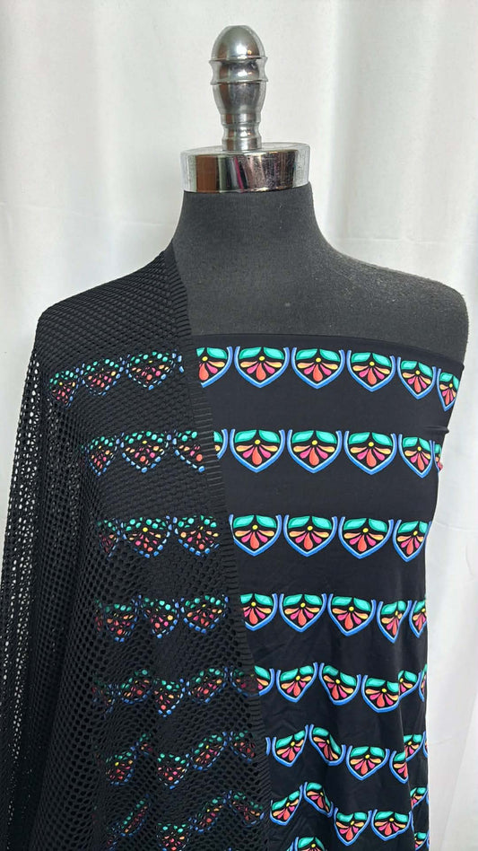 BLACK MESH/STRIPE SWIM BUNDLE : 2YD Stripe N/S Swim & 2YD Black Mesh : A29429