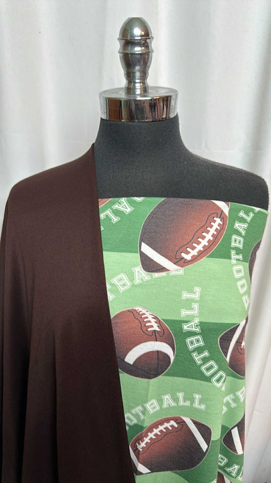 BROWN/FOOTBALL BUNDLE : 1YD Football PRS FT & 2YD Brown Poly Fleece : A28186