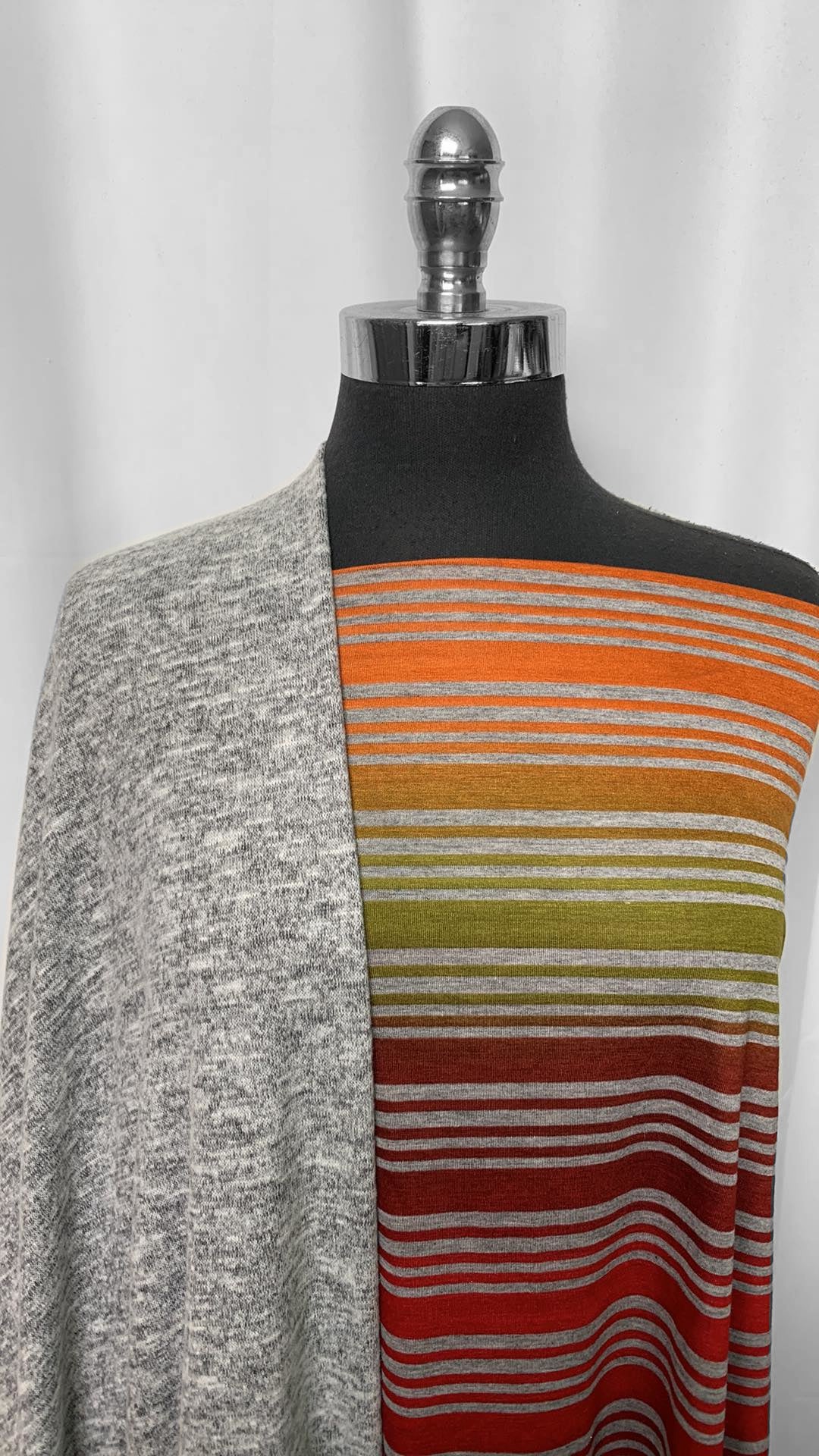 HEATHERED/OMBRE STRIPE BUNDLE : 2YD Ombre Stripe R/S & 2YD Grey Heathered Brushed Hacci SK : A2181
