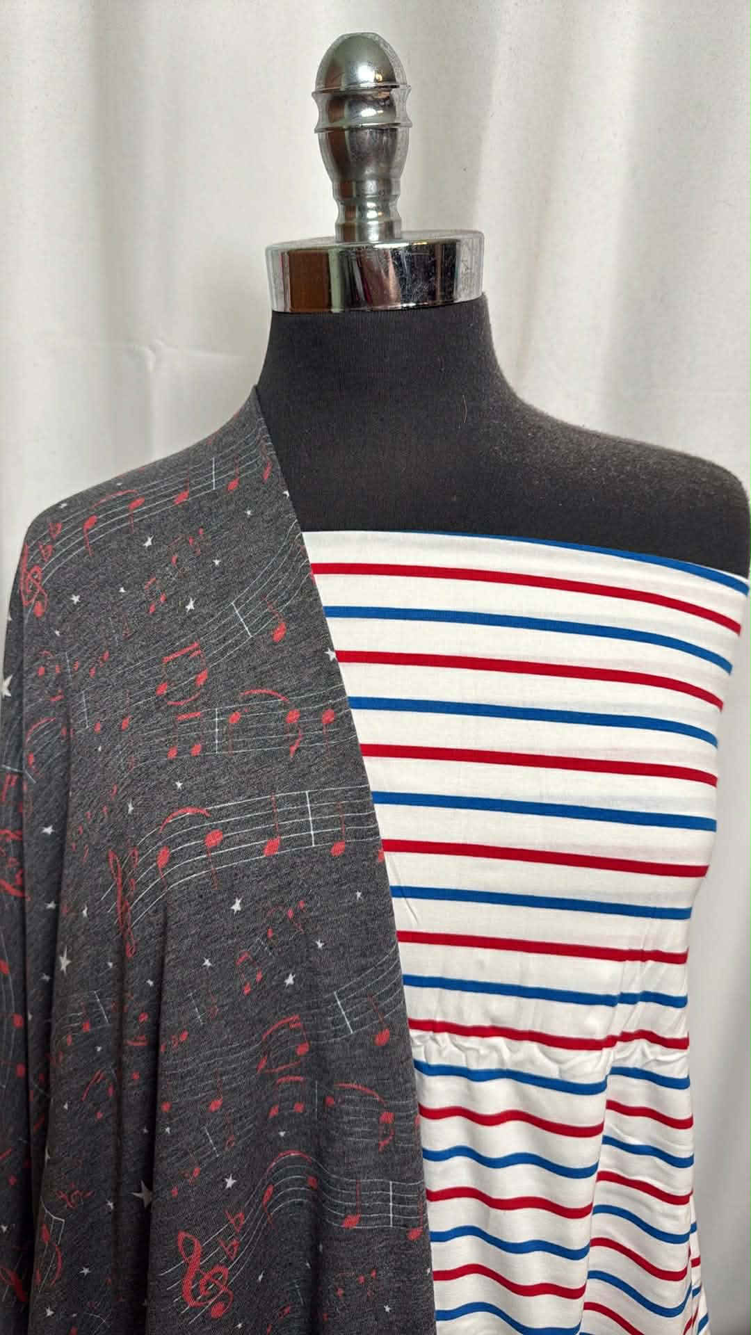PATRIOTIC SONG & STRIPE BUNDLE : 2YD RWB Stripe R/S & 1.5YD Star Spangled PRS FT : A29856