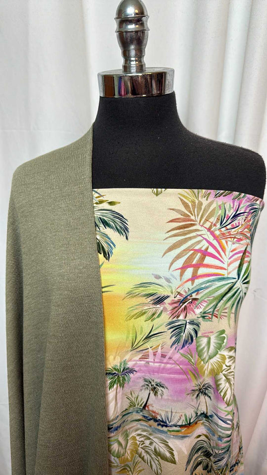TROPICAL/OLIVE GAUZE BUNDLE : 1YD Tropical R/S & 2YD Olive Knit Gauze : A27705