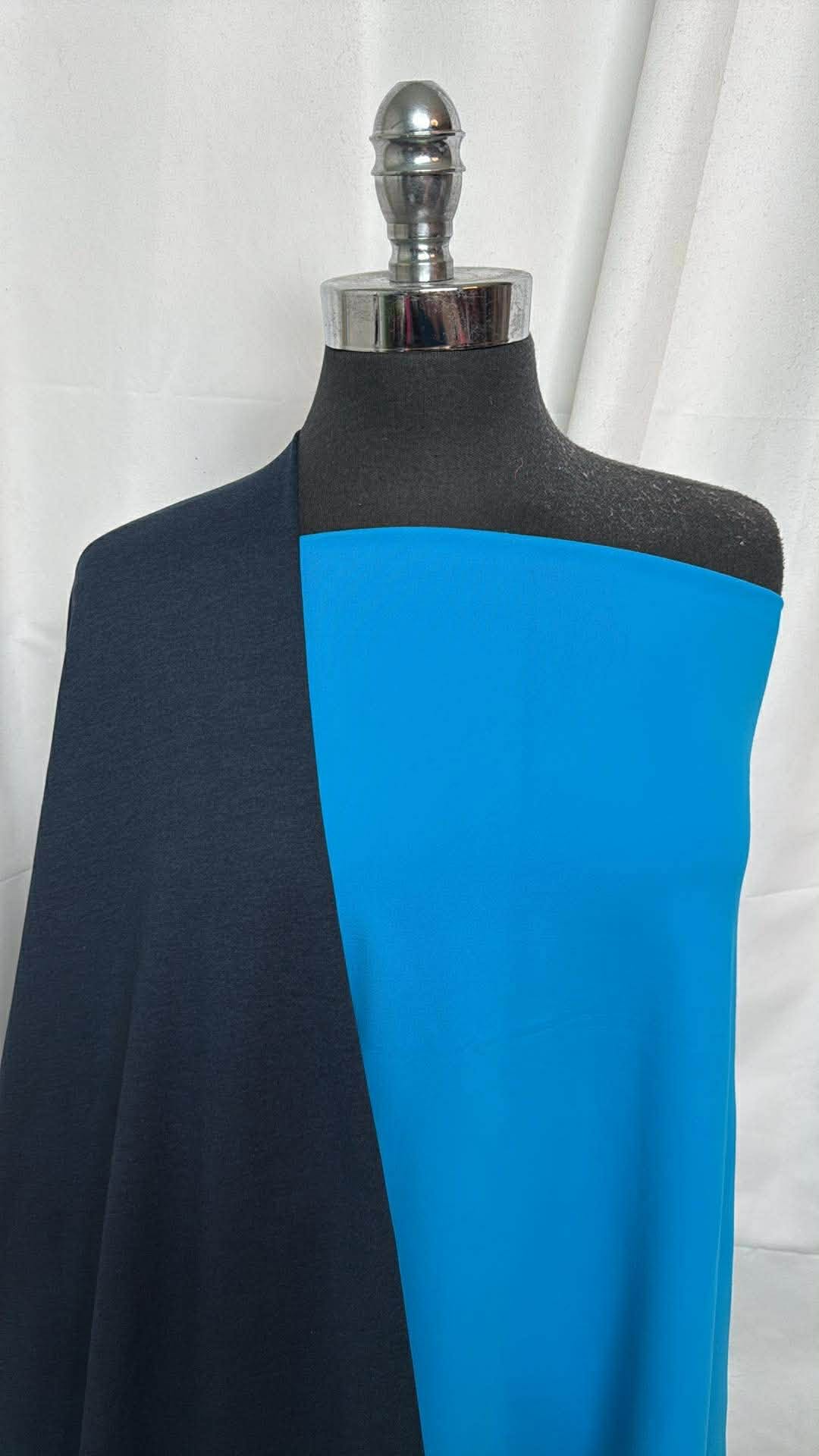 NAVY/TURQUOISE BUNDLE : 1.5YD Turquoise Supplex & 2YD Navy Peached PF : A30409