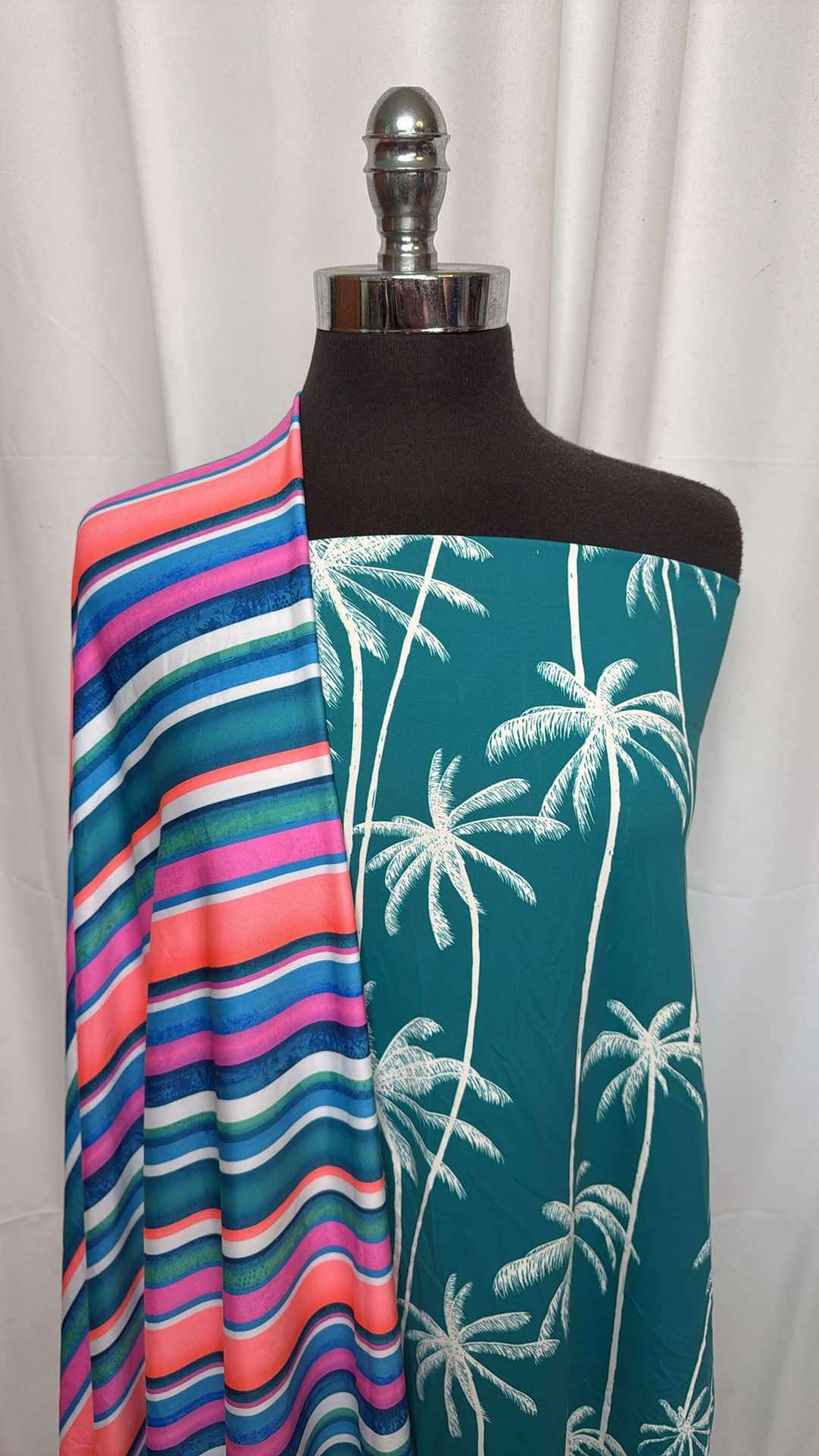 PALMS/MULTI STRIPE BUNDLE : 1YD Multi Stripe N/S & 1YD Palm Trees N/S : A26416