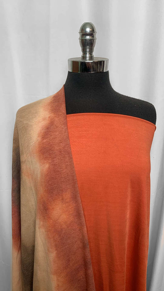 RUST TIE DYE BUNDLE : 2YD Solid ITY & 1YD Rust Tie Dye PRS FT : A26017