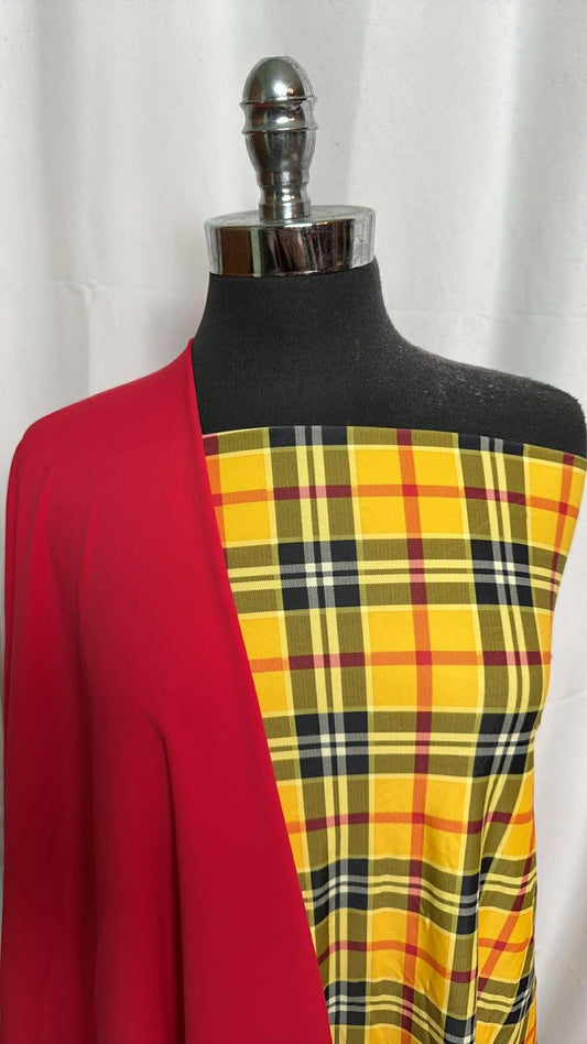 RED/YELLOW PLAID BUNDLE : 1YD Red N/S Swim & 2YD Yellow Plaid N/S Swim : A30000