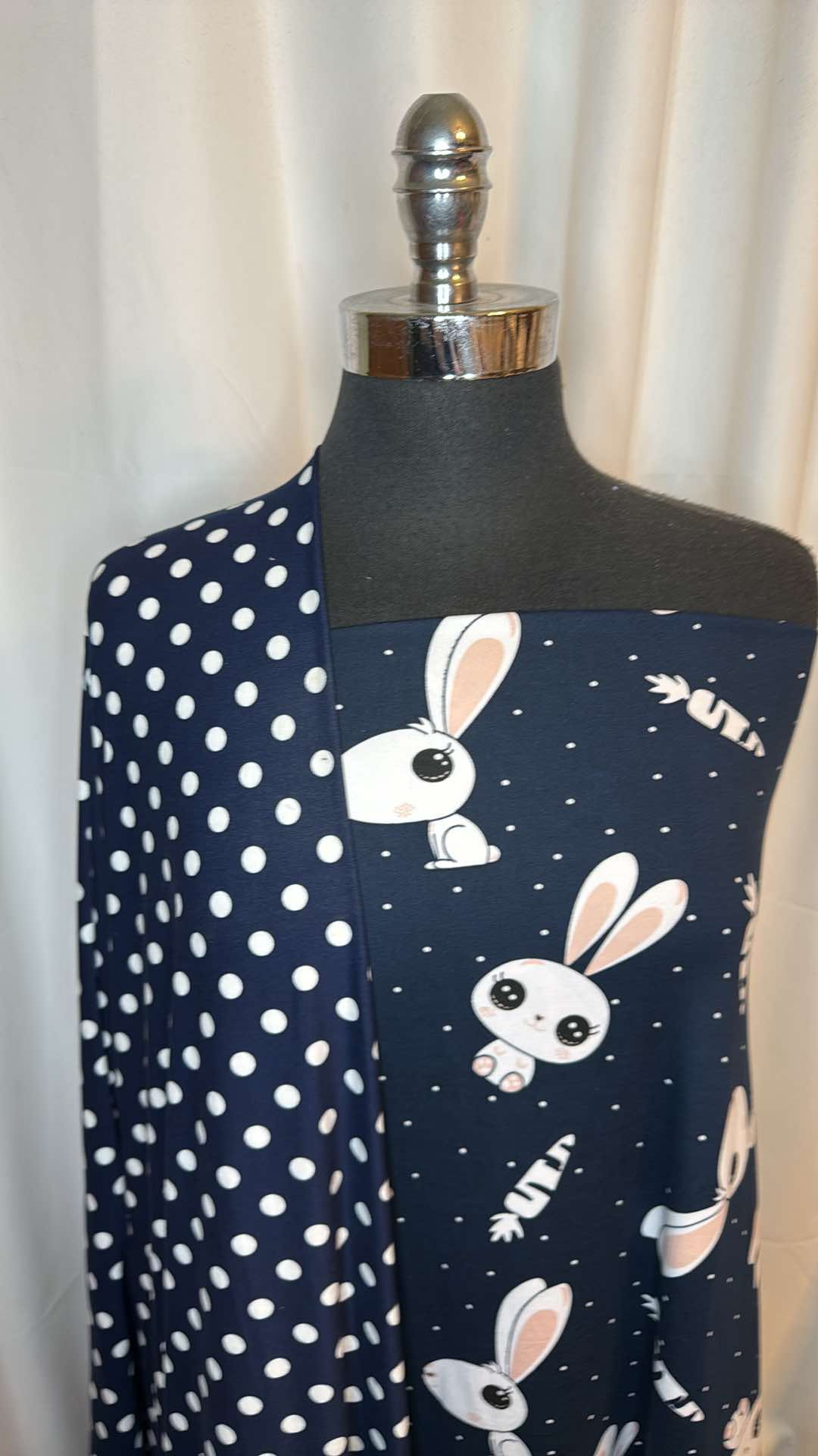 NAVY BUNNY/DOT BUNDLE : 2YD Navy Bunny DBP & 2YD Navy Dot DBP : A26749
