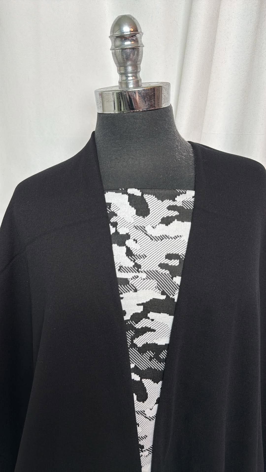 TRIPLE BUNDLE : 2YD Camo Jacquard PF & 1.5YD Black Brushed Sweatshirt Fleece (72" Wide) & 1YD Black Cotton 1x1 Rib : A30937
