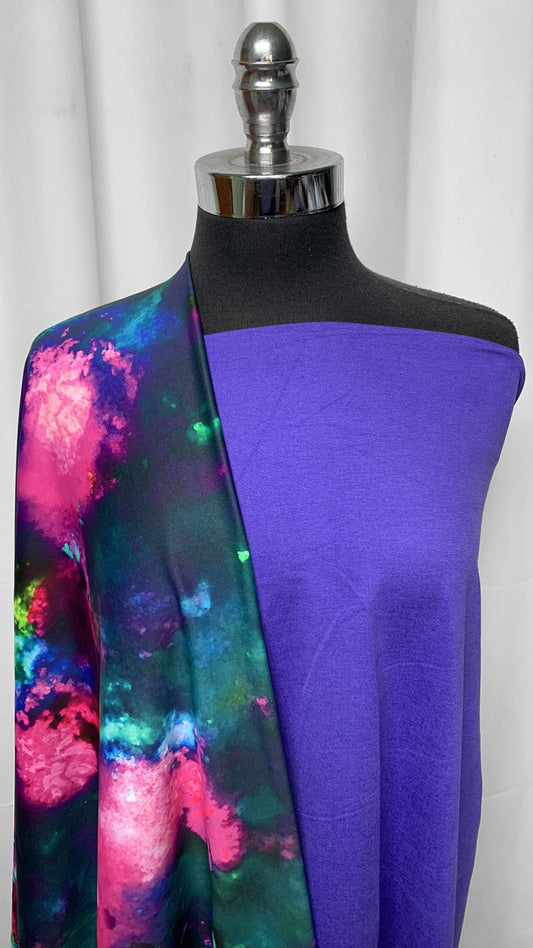 PURPLE/GALAXY BUNDLE : 1YD Galaxy N/S & 1YD Soft Purple Peached PF : A25302