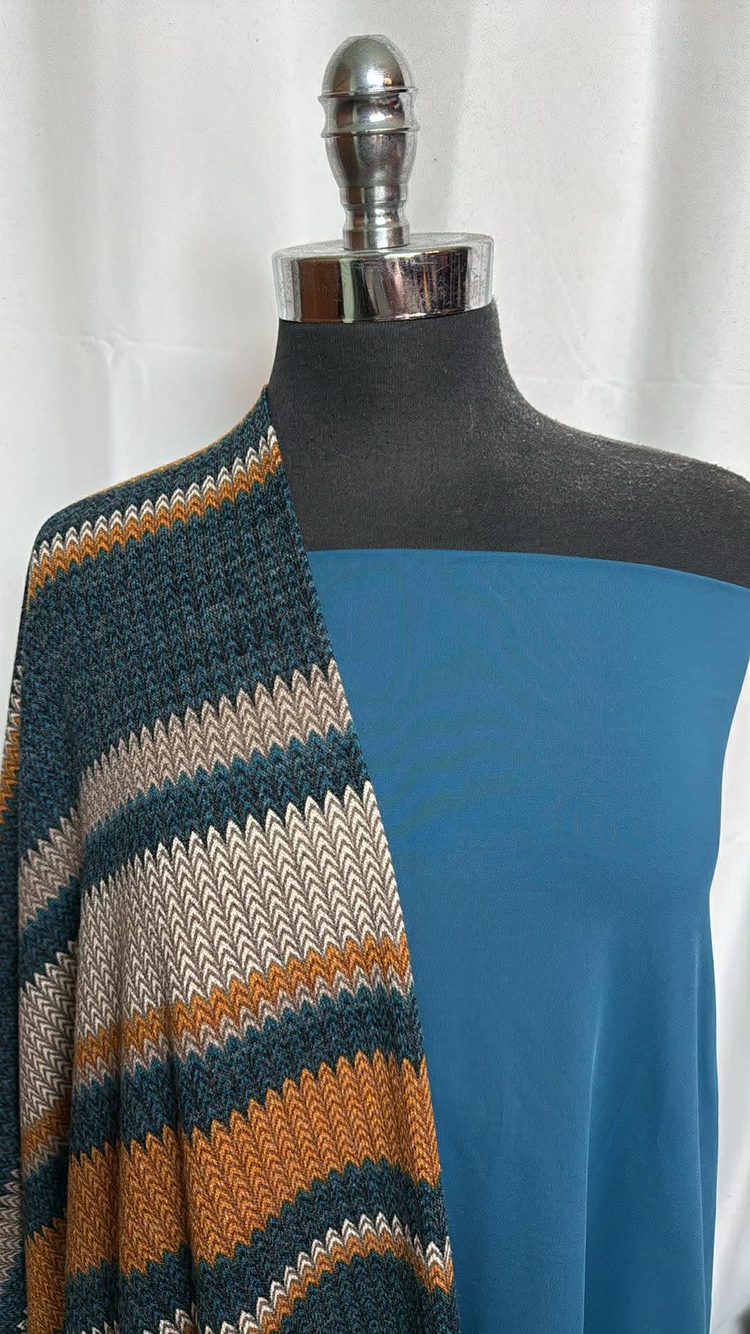 TEAL/STRIPE HACCI BUNDLE : 2YD Teal Light-Weight Yoga PF & 2YD Stripe Hacci SK : A30066