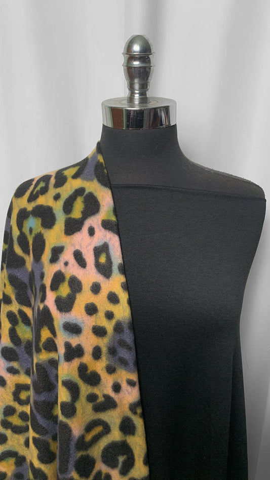 BRUSHED LEOPARD BUNDLE : 2YD Black 2-Tone Featherweight PF & 2YD Leopard Super-Brushed Hacci SK : A2084