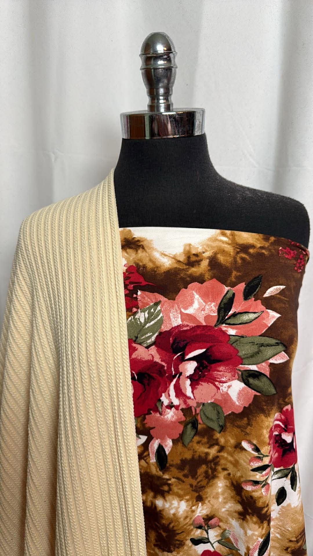 TIE DYE FLORAL/CABLE KNIT BUNDLE : 2YD Cable P/S DK & 2YD Tie Dye Floral DBP : A29958