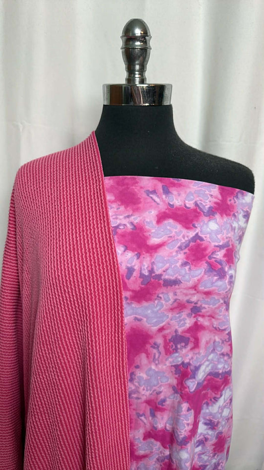 PINK TIE DYE/URBAN RIB BUNDLE : 2YD Pink Tie Dye DBP & 1+YD Urban Rib : A29501