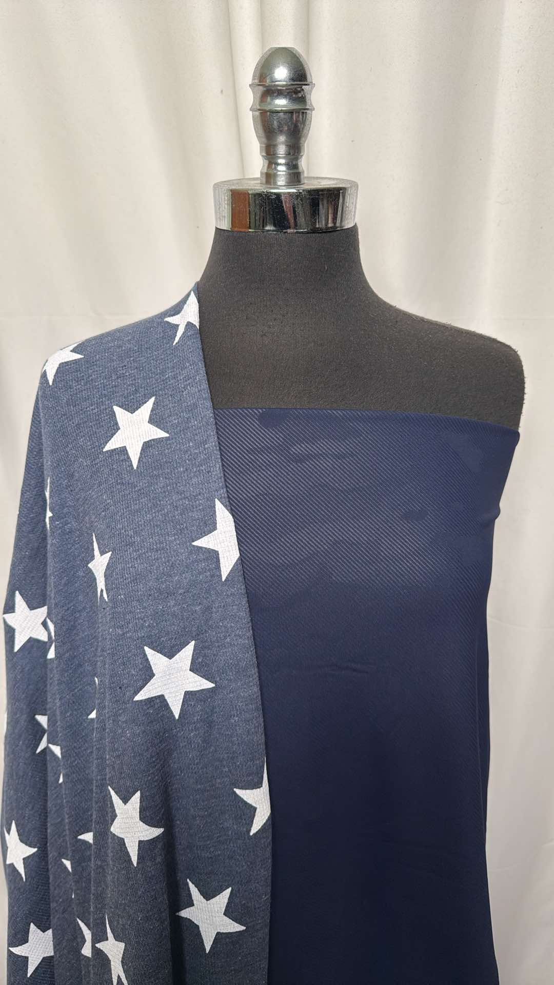 NAVY CAMO/STAR BUNDLE : 2YD Navy Camo Brushed-Back PF & 2YD Star Thermal : A26656