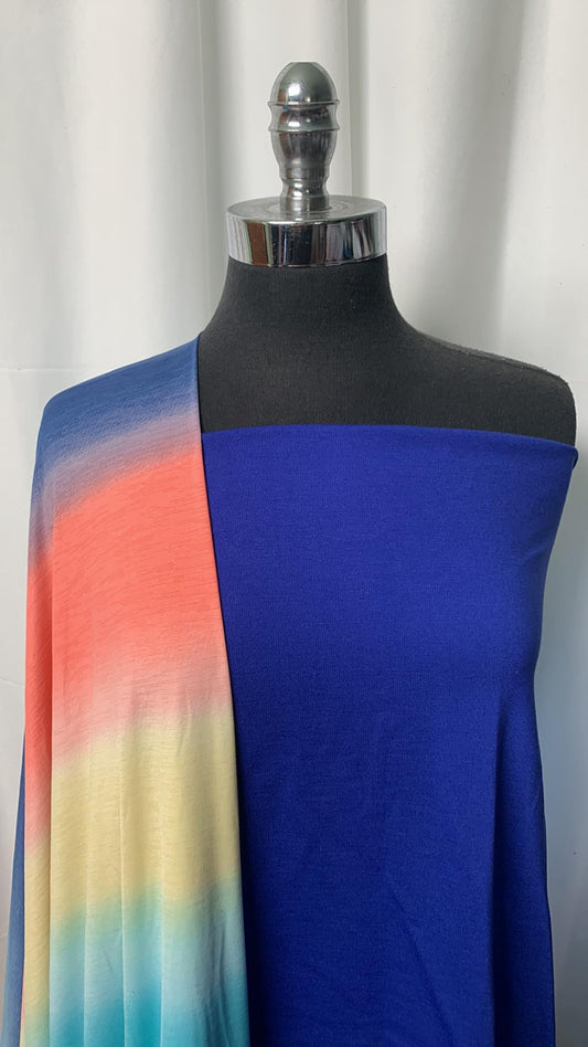 ROYAL/OMBRE BUNDLE : 2YD Royal Nylon Ponte & 2YD Ombre Bulgari : A25092