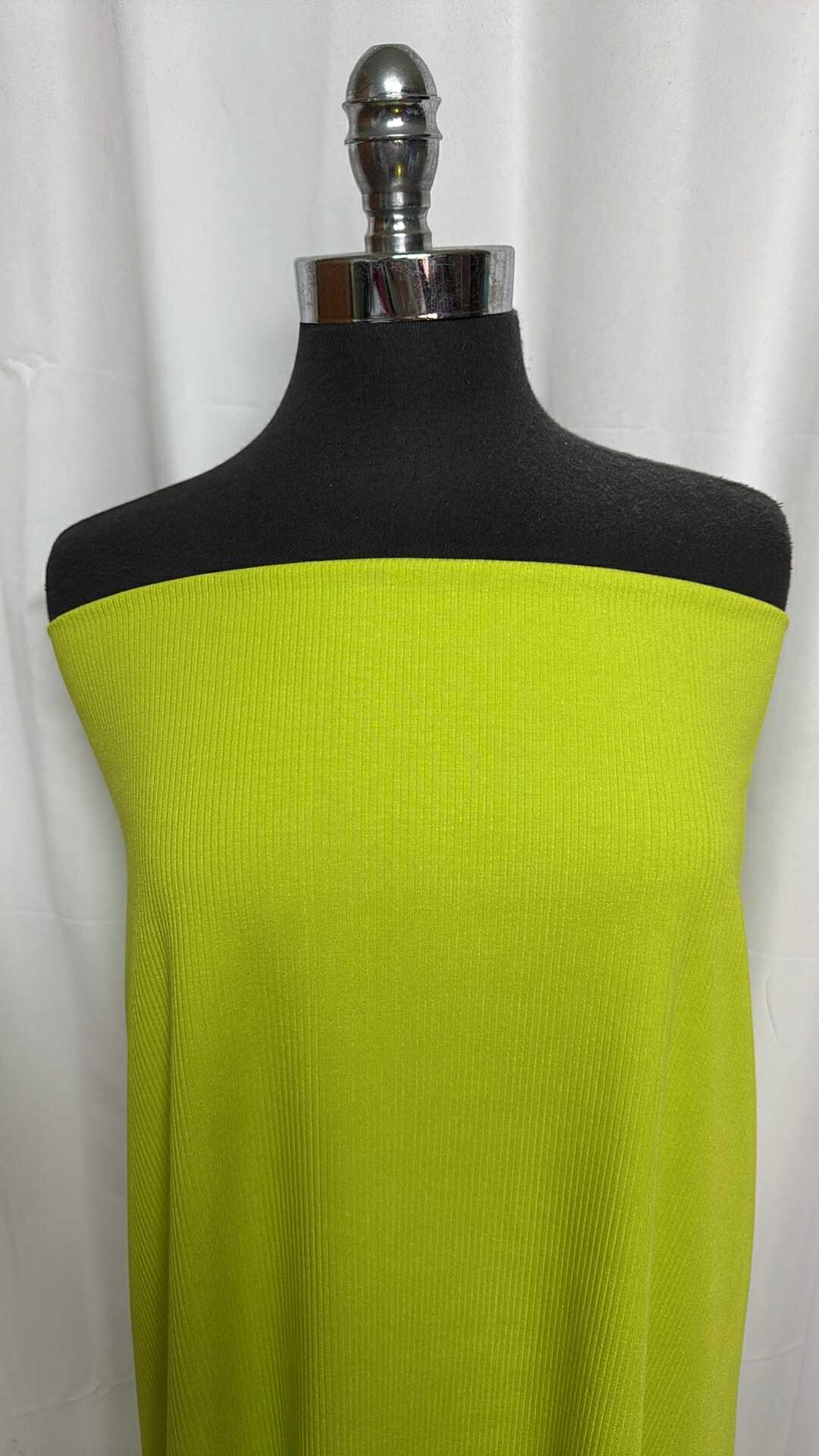 Lime - Heavy Domestic Cotton/Spandex Rib Knit (52" Wide) - 2 Yard Cut