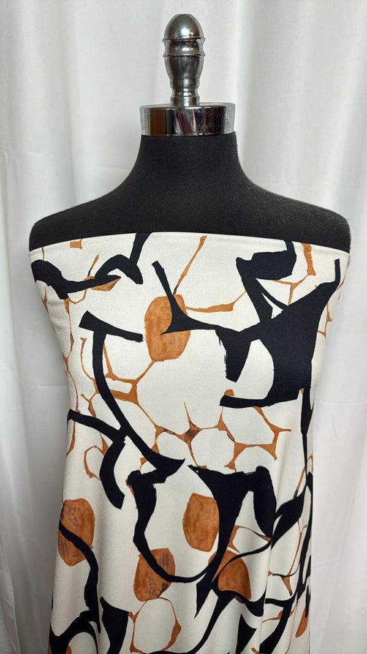 White/Black/Gold Abstract - ITY - 3 Yard Cut
