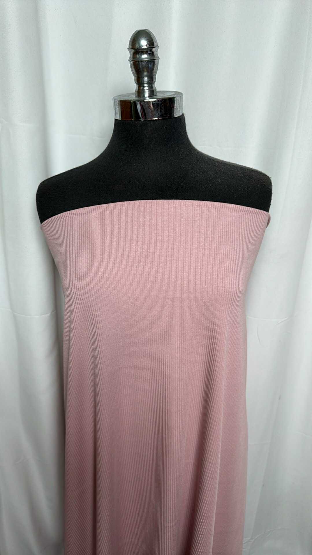 Light Pink - Heavy Domestic Cotton/Spandex Rib Knit (52" Wide) - 2 Yard Cut