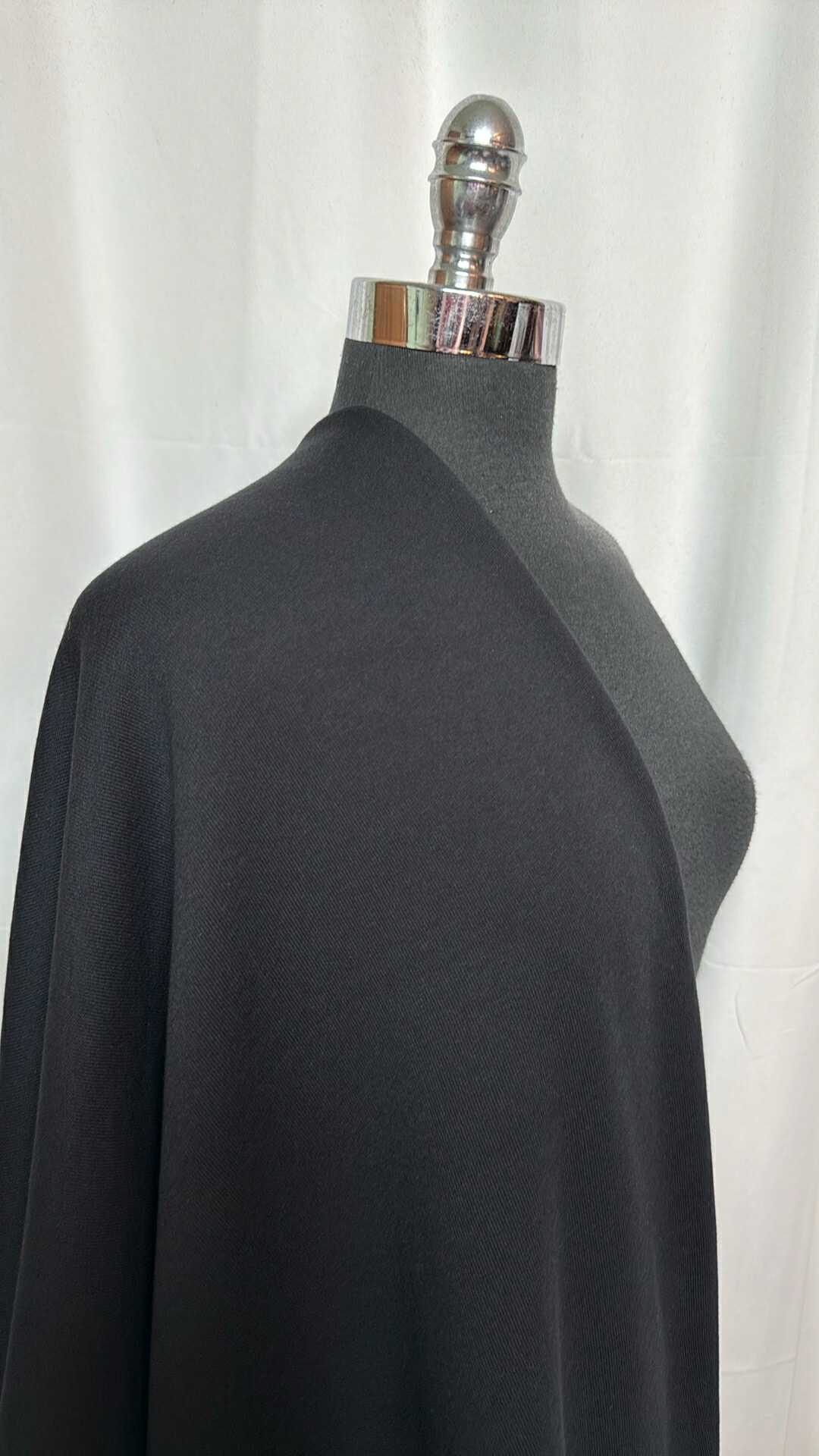 Black - Cotton/Poly Sweatshirt Fleece (72" Wide) - By the Yard
