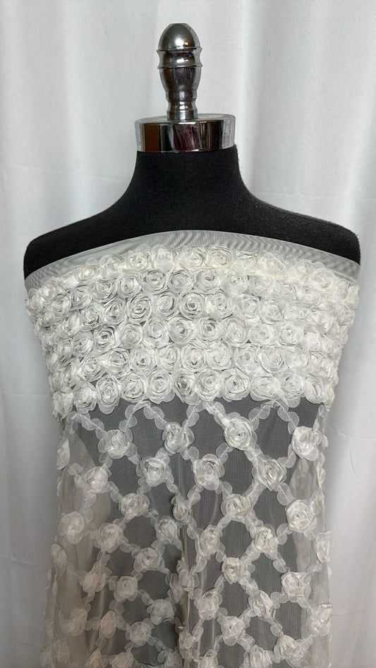 Floral Double-Border Embellished Tulle - 2 Yard Cut