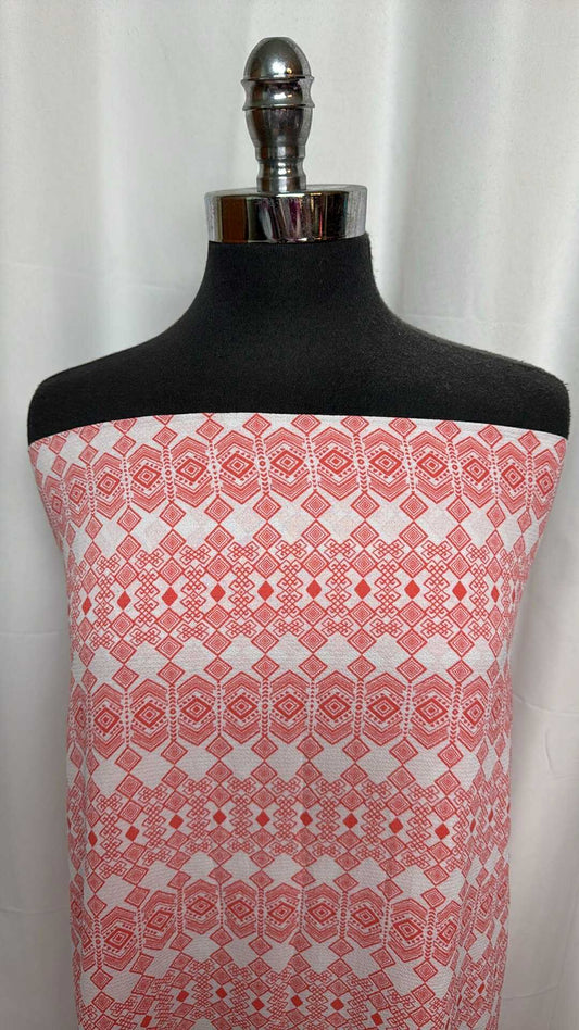 Coral Geo - Bubble Crepe - 2 Yard Cut
