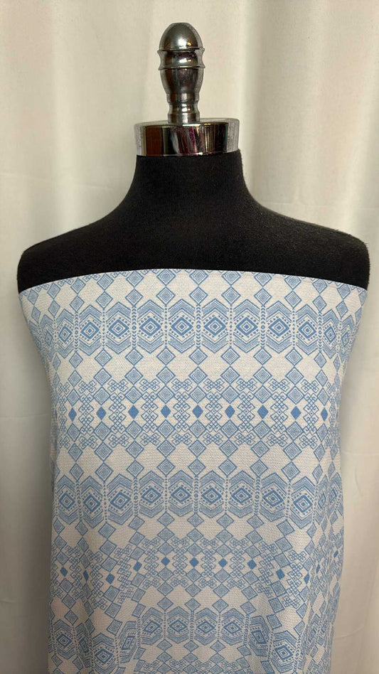Blue Geo - Bubble Crepe - 2 Yard Cut