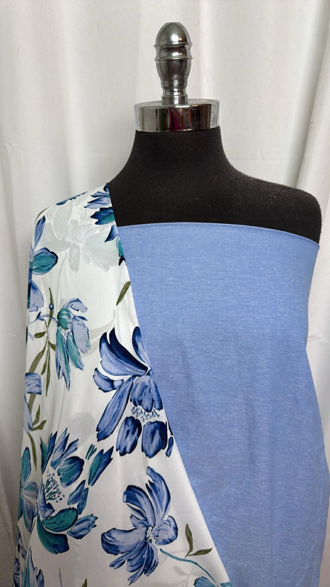 CHAMBRAY/BLUE FLORAL BUNDLE : 2YD Chambray & 2YD Blue Floral PWD : A30340