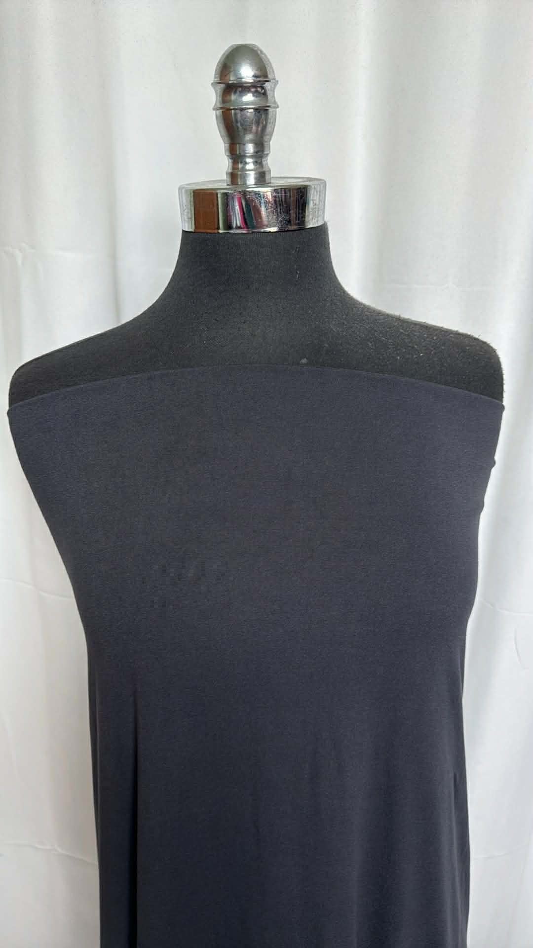 Charcoal - Double Brushed Poly Spandex - 2 Yard Cut