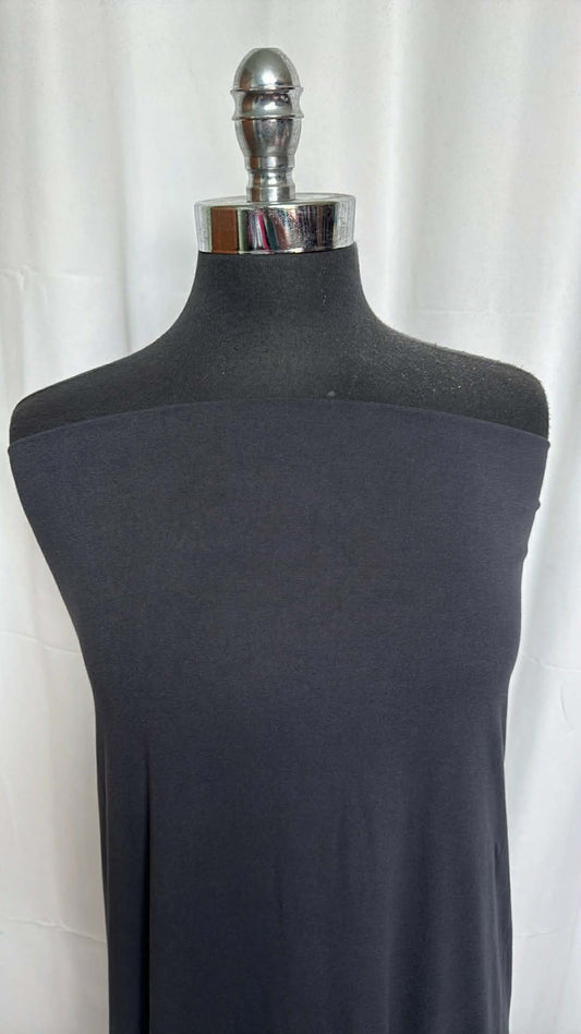 Charcoal - Double Brushed Poly Spandex - 2 Yard Cut