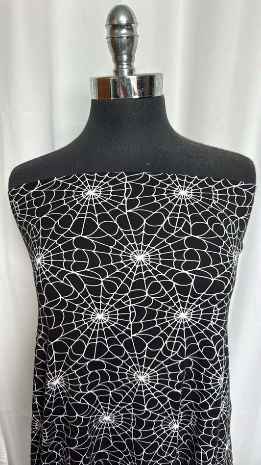 Spider Webs - Double Brushed Poly Spandex - 2 Yard Cut