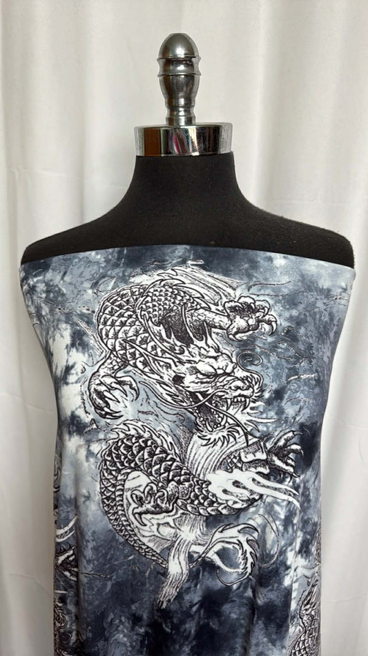 Smoke Dragon - Double Brushed Poly Spandex - 2 Yard Cut
