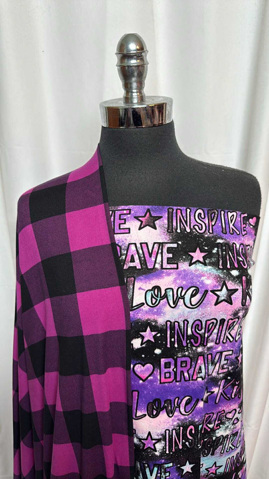 PLAID/GALACTIC WORDS BUNDLE : 2YD Plaid DBP & 2YD Galactic Words DBP : A27875